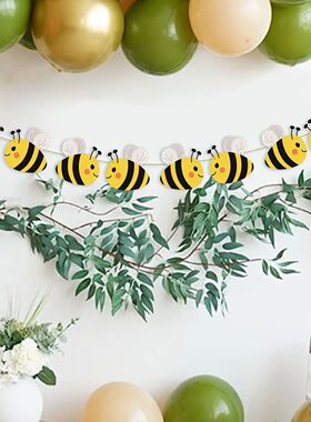 16pcs/set Bee Banner Party Decoration Versatile Birthday Ann