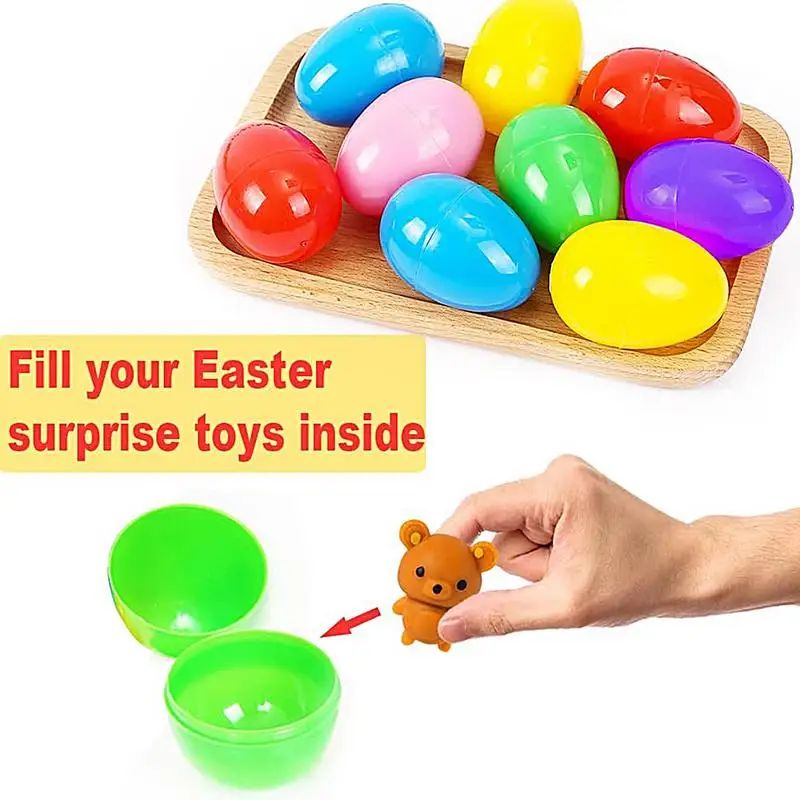 50Pcs Fillable Easter Eggs Easter Empty Eggs Colorful Plasti-图3