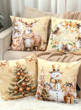 4pcs Merry Christmas Cushion Cover Home Decorations  Christm