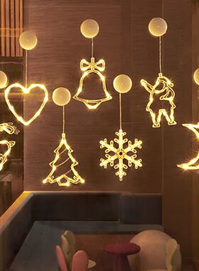 Christmas LED Light Snowflake Santa Hanging Battery-operated