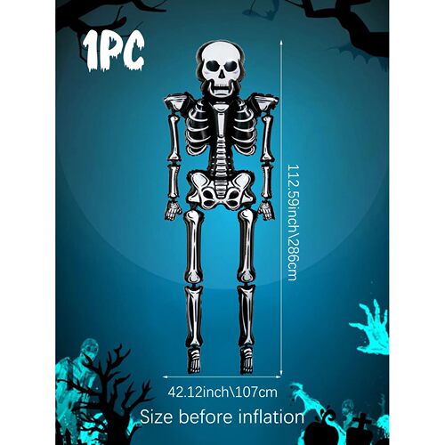 1pc - 112 inch Giant Skull Skeleton balloon, Halloween Skull - 图1