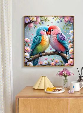 Huacan Animal Diamond Painting Parrot Full Square Round Mosa
