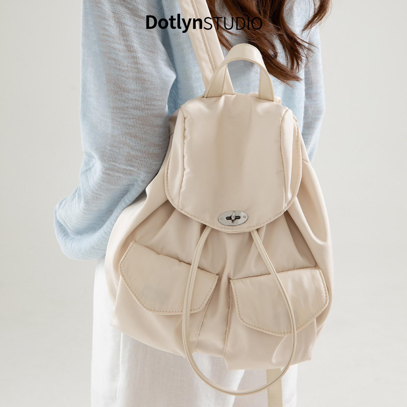 Dotlyn韩系ins大容量早八通勤学生书包轻便休闲尼龙防水双肩包女,淘宝优惠券,粉丝福利购,淘宝优惠卷