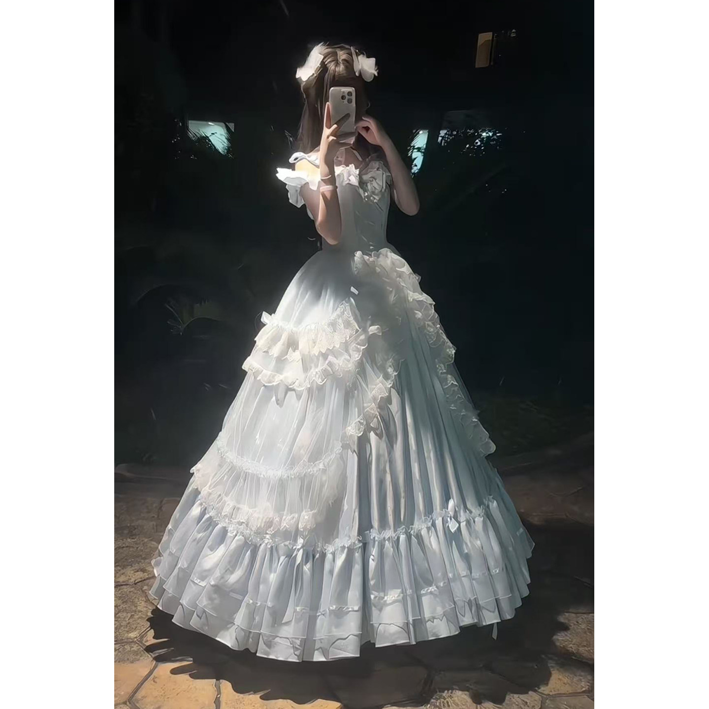 蓝色lolita裙子晚礼服年会主持人高端学生日成人礼公主大花嫁洋装,淘宝优惠券,粉丝福利购,淘宝优惠卷