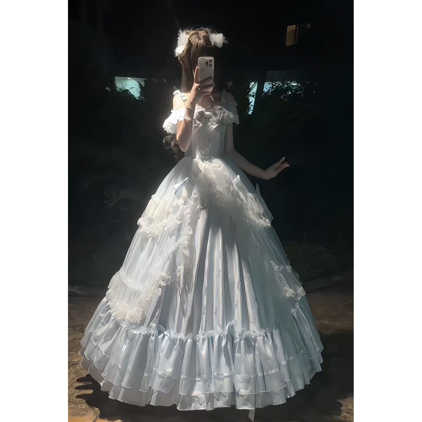 蓝色lolita裙子晚礼服年会主持人高端学生日成人礼公主大花嫁洋装,淘宝优惠券,粉丝福利购,淘宝优惠卷