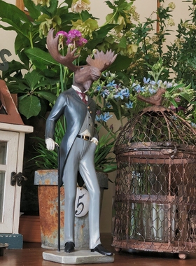 美式风复古做旧高档树脂摆件