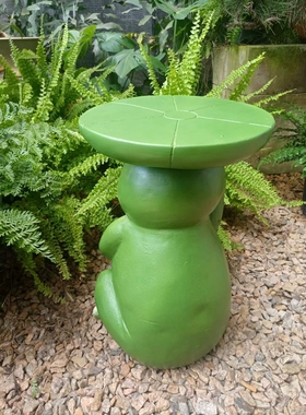 包邮美式复古氧化镁荷叶青蛙凳