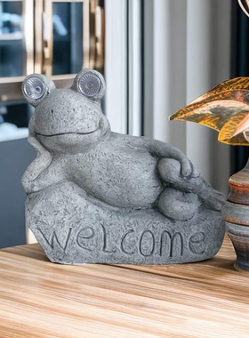 包邮美式复古氧化镁卧姿青蛙