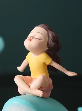 包邮北欧风格鲸鱼女孩树脂摆件