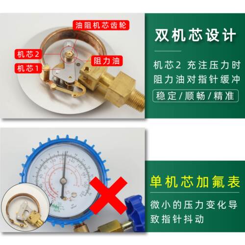 空调R410A冷媒表加氟表加液表压力单表表 R32R22r134A雪种表阀 - 图0