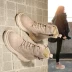 Martin ủng nữ mùa thu 2019 mới in lưới màu đỏ mỏng skinny ủng Anh - Giày ống bốt nữ cổ thấp Giày ống
