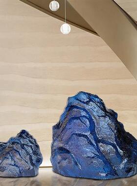 透明树脂景观石头雕塑售楼处别墅室外大型落地摆件庭院工艺品装置