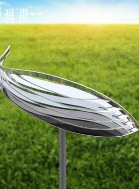 酒店售楼处地产轻奢水池镜面不锈钢抽象创意鱼摆件雕塑装饰品定制