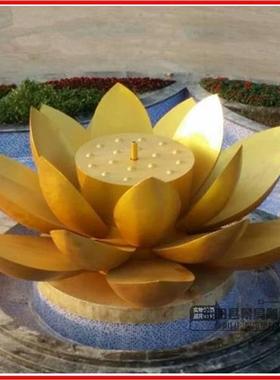定制不锈钢白钢景观莲花荷叶广场小区水景装饰摆件创意植物雕塑