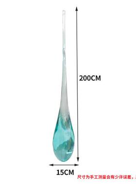 现代简约透明树脂水花雕塑酒店大堂售楼处艺术装饰品创意水滴摆件