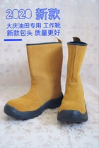 (2020 New) Middle Oil Working Boots Labor Boots Electric Welding High Bunch Pure Cow Leather Anti-Smashing Protective Shoes Wear Resistant