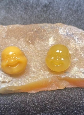 原矿缅黄缅彩弥勒佛，精工全品，尺寸13至15mm可挑选颜色
