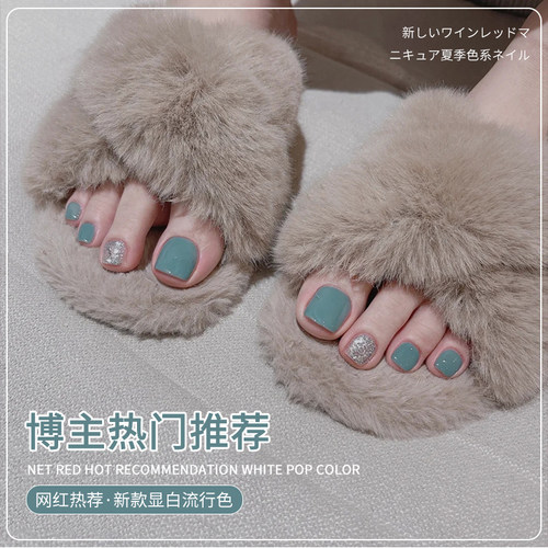 网红脚趾指甲油2026年新款显白亮片绿色爆闪甲油胶套装美甲店专用 - 图2