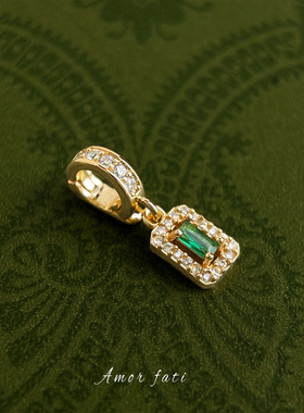 高保色镀18k金万能扣吊坠DIY项坠可拆卸珍珠项链配饰几何锆石