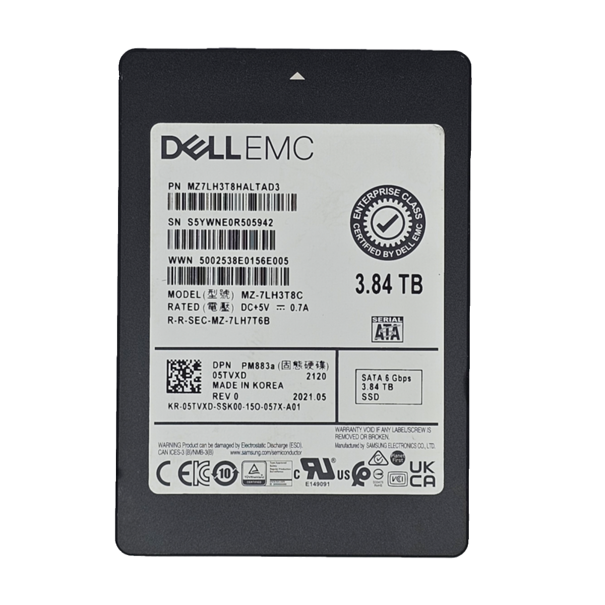 戴尔 EMC 三星 MZ-7LH3T8C PM883a 3.84TB 2.5英寸 SATA 05TVXD - 图3