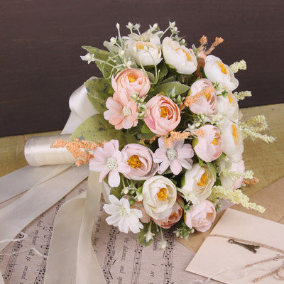 婚礼结婚新娘手捧花伴娘团花束假花韩式高档影楼摄影拍照道具旅拍 虎窝淘