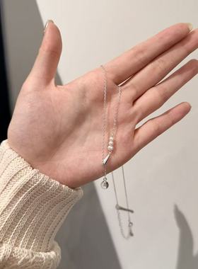 11.28韩国东大门nyunyu银饰碎银珍珠项链vase