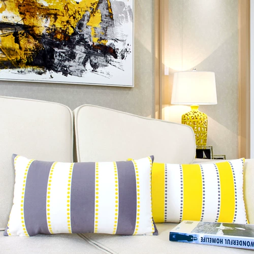 Теплый цвет желтый -разгрный геометрический диван подушка подушка 30*50/40*60/70 Офисная подушка подушки по талии