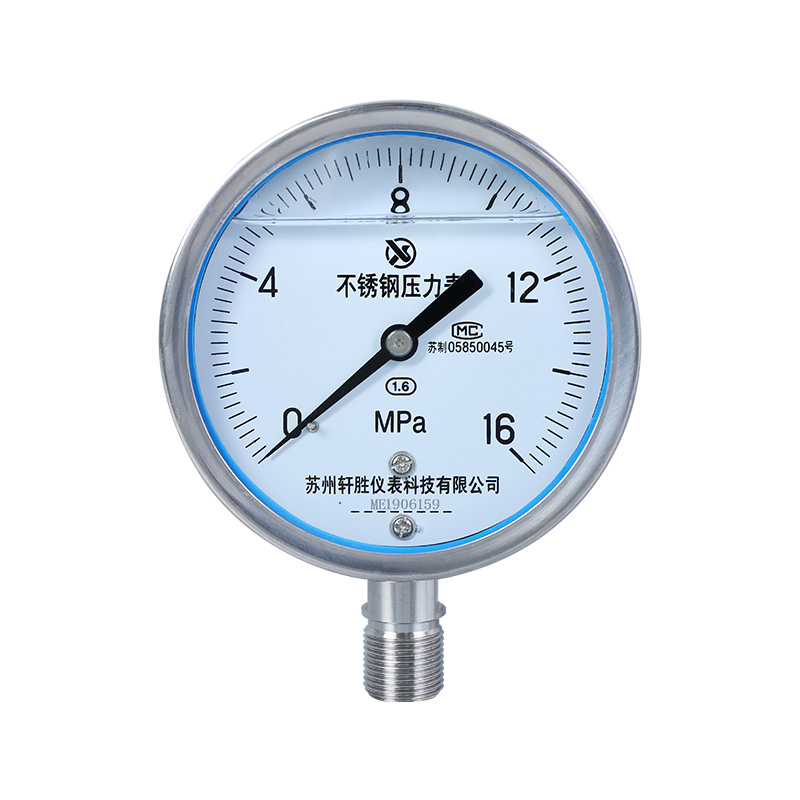 。苏州轩胜 YN100BF 16MPa 耐震不锈钢压力表 抗震不锈钢液压压力 - 图3