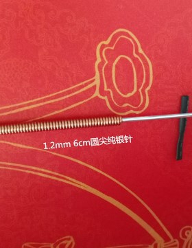 包邮纯银针铜柄银针三棱尖