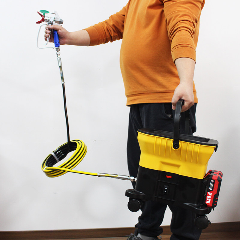 思普锐多功能锂电轮式手持油漆高压无气锂电池充电柱塞墙面修补机,淘宝优惠券,粉丝福利购,淘宝优惠卷