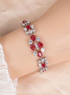 韩版锆石水滴手链轻奢手环女通勤百搭精致优质手饰小众设计首饰品