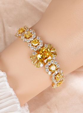 方形镶钻锆石手链手环韩国女手饰