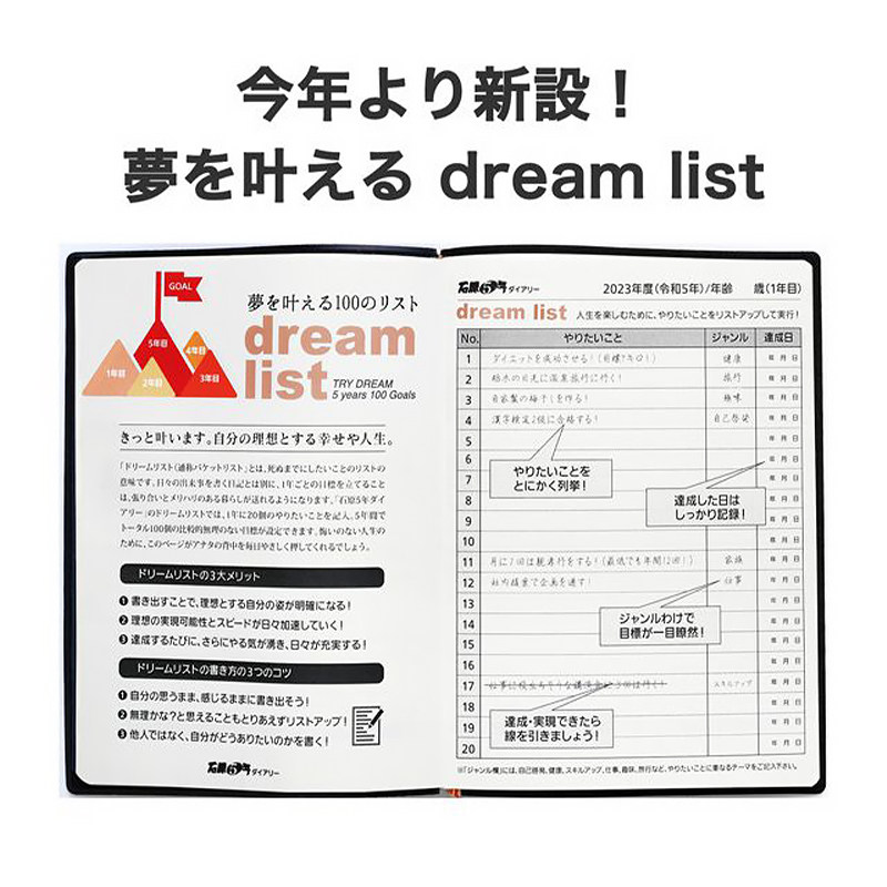 일본의 ISHIHARA 5- 세일 다이어리 2023 손 -모래기 일기 B6 휴대용 잔해서 선물을 조각 할 수 있습니다.
