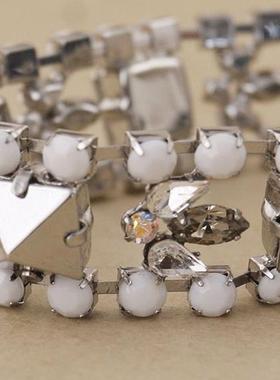 尾货清仓日常配饰首饰 银色宝石镶钻手链 手环手饰女