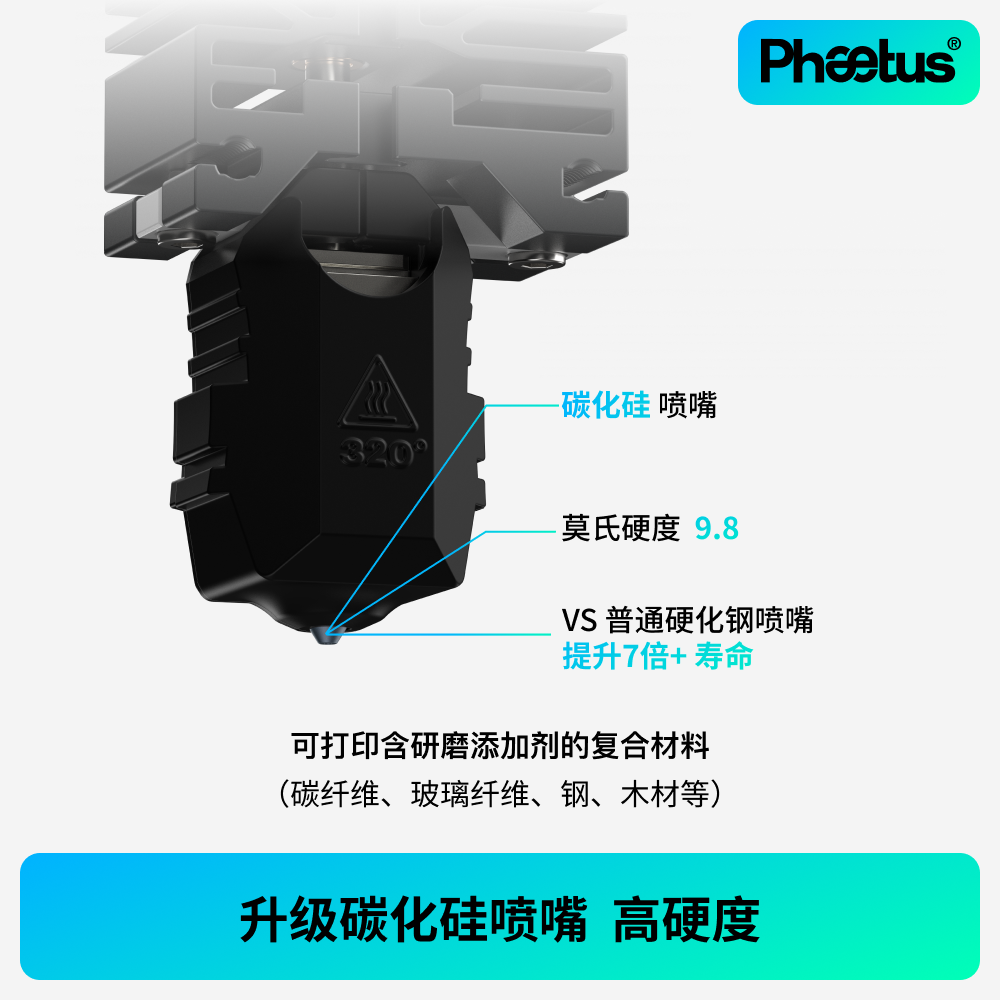 Phaetus碳化硅喷嘴拓竹X1P1s喷嘴热端耐磨挤出头碳纤维3D打印配件,淘宝优惠券,粉丝福利购,淘宝优惠卷