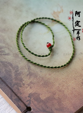 双层绿色手绳红玛瑙手链好运平安