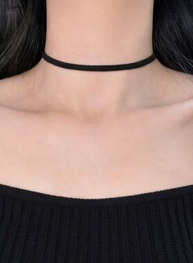 韩国麂皮绳颈链项圈颈环颈带高级锁骨链复古短款气质项链女脖饰