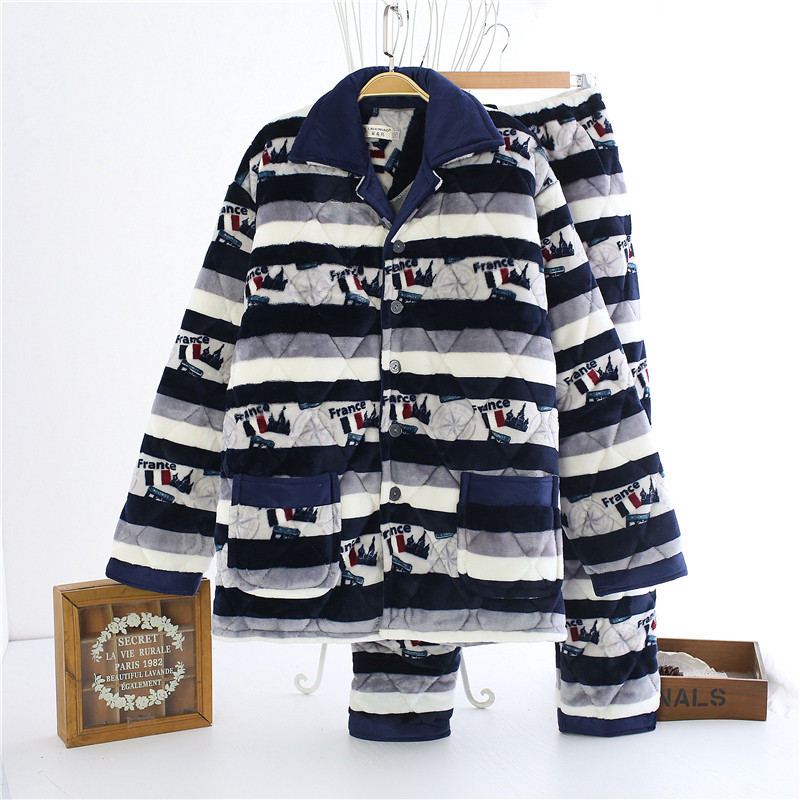 特价清仓冬季三层加厚珊瑚绒夹棉睡衣男士加绒法兰绒家居服套装,淘宝优惠券,粉丝福利购,淘宝优惠卷