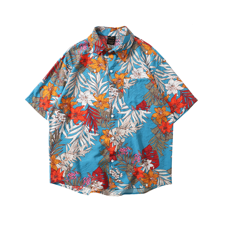 混搭商店ALOHA SHIRTS 港味复古沙滩度假夏威夷短袖花衬衫男女ins - 图3