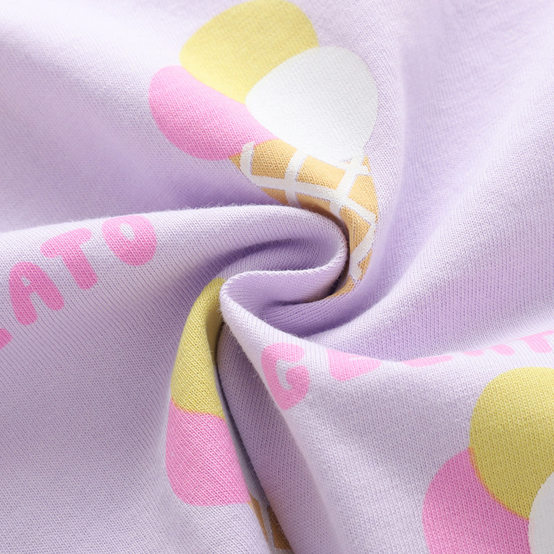 女童冰淇淋印花棉套装宝宝夏季薄款短袖短裤两件套儿童T恤家居服5,淘宝优惠券,粉丝福利购,淘宝优惠卷