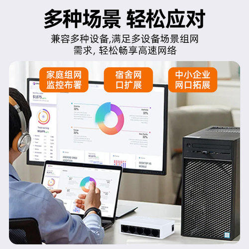 海康威视5口8口交换机千兆网络分配器路由分线器网线分流器八口工程企业集线器监控核心太网宿舍家专用交换机 - 图3