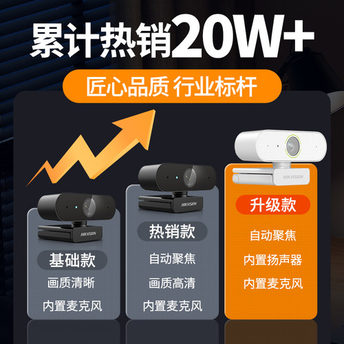 海康威视usb摄像头电脑外置带麦克风一体台式笔记本直播网课面试 - 图3