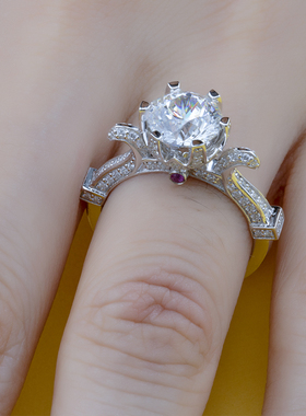 ins潮风结婚莫桑石经典款银戒指