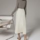Simple 100% wool double-sided woolen straight skirt