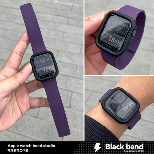 适用s10苹果手表ultra3简约硅胶appleS11磁吸带s8/s9壳iwatch/SE7 - 图0