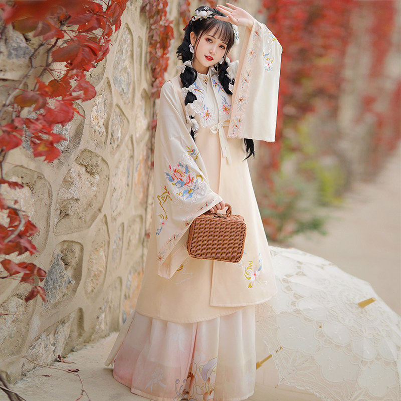 千韵岗拈花记原创明制立领刺绣汉服 千韵岗汉服