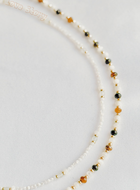 天然虎眼石项链百搭叠搭气质新款