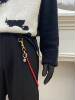 Pure copper red agate Erd style trouser chain niche design