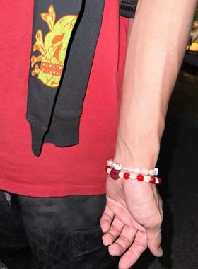 billy爱与和平主题猫眼松石 珍珠彩色手链 INS复古CleanFit风格潮