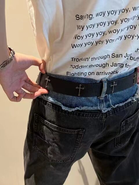 CGYYDS自主Un 02AW魔女期十字架皮带复古潮流腰带稀有小众经典百